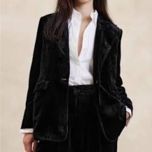Banana Republic Soft Black Velvet Jacket Size 6P